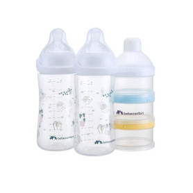 Тарілка BEBE CONFORT Набір для годування EMOTION PHYSIO 270 ML 2шт білі з диспенсером Urban Garden