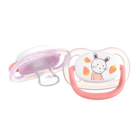 Пустушка BEBE CONFORT силіконова 2 шт PHYSIO AIR DUMMY GARDENER 18/36 рожева та жовта