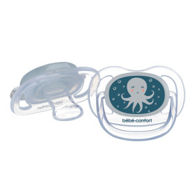 Пустушка BEBE CONFORT силіконова 2 шт PHYSIO AIR DUMMY PHOSPHO 18/36 Blue Octopus