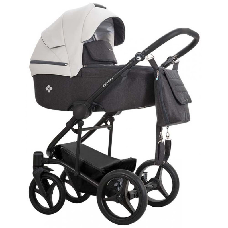 Універсальна коляска 2 в 1 Bebetto Torino блакитна/біла рама