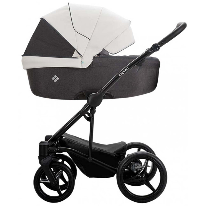 Універсальна коляска 2 в 1 Bebetto Torino блакитна/біла рама