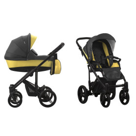 Універсальна коляска 2 в 1 Bebetto Magnum 224/графіт-жовтий/чорна рама