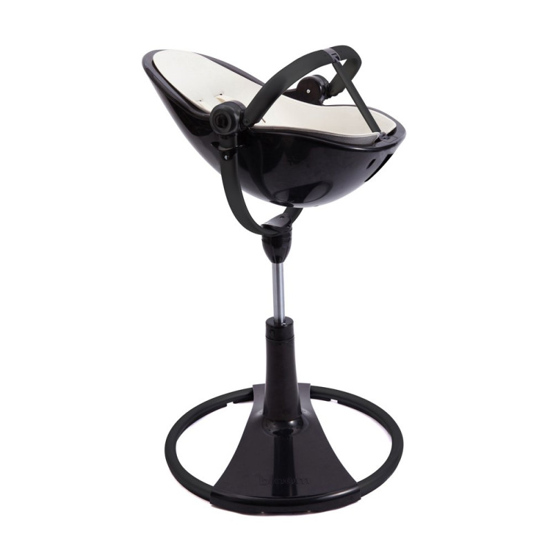 Стілець BLOOM для годування Fresco з вкладишем з екошкіри Noir / Coconut White