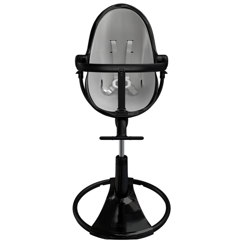 Стілець BLOOM для годування Fresco з вкладишем з екошкіри Noir / Lunar Silver