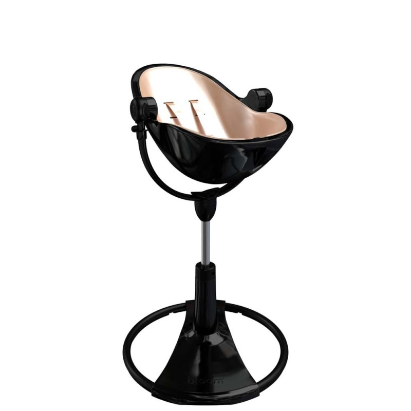Стілець BLOOM для годування Fresco з вкладишем з екошкіри Noir / Rose Gold