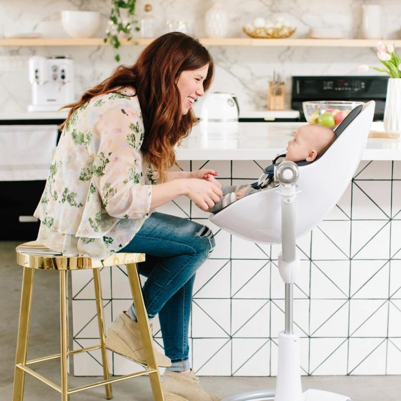 Стілець BLOOM для годування Fresco з вкладишем з екошкіри Noir / Rose Gold