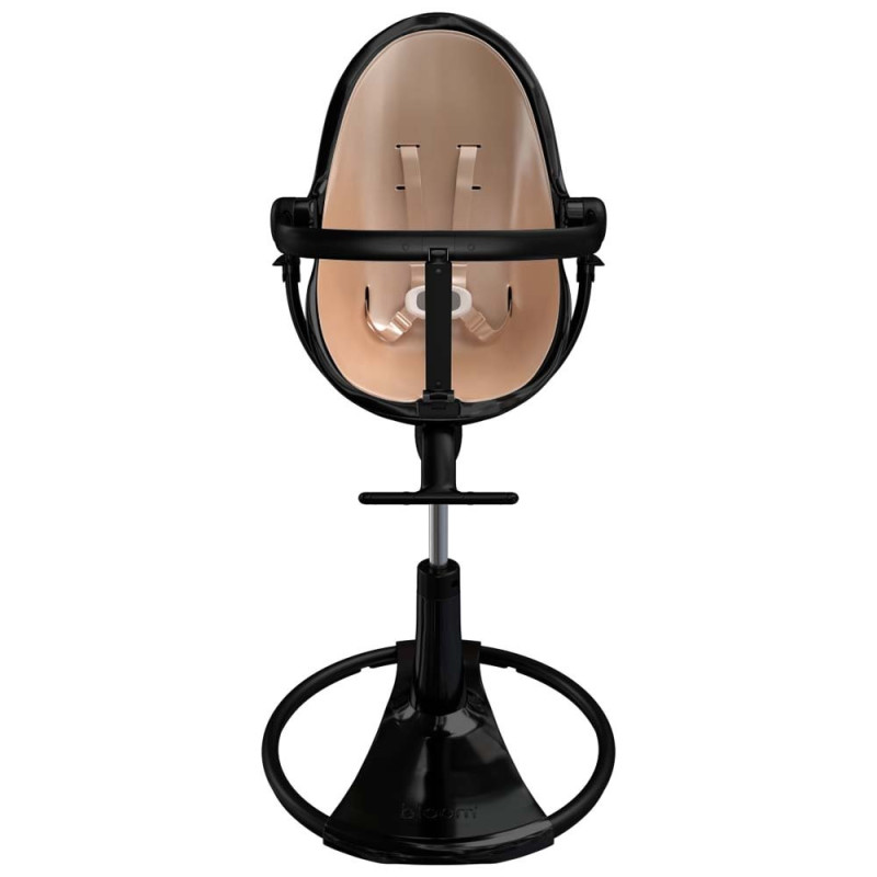 Стілець BLOOM для годування Fresco з вкладишем з екошкіри Noir / Rose Gold