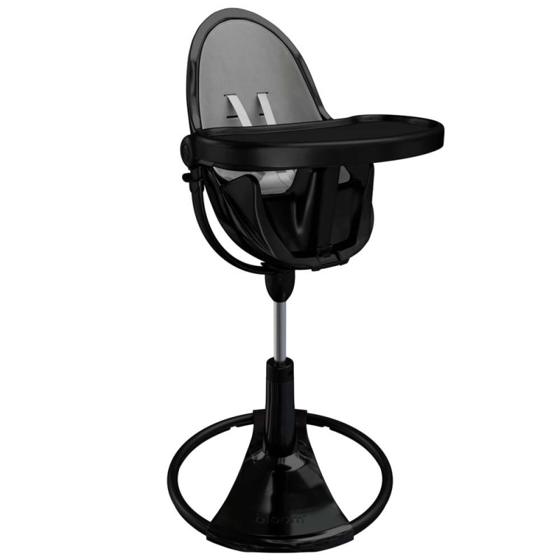 Стілець BLOOM для годування Fresco з вкладишем з екошкіри Noir /Snakeskin Grey