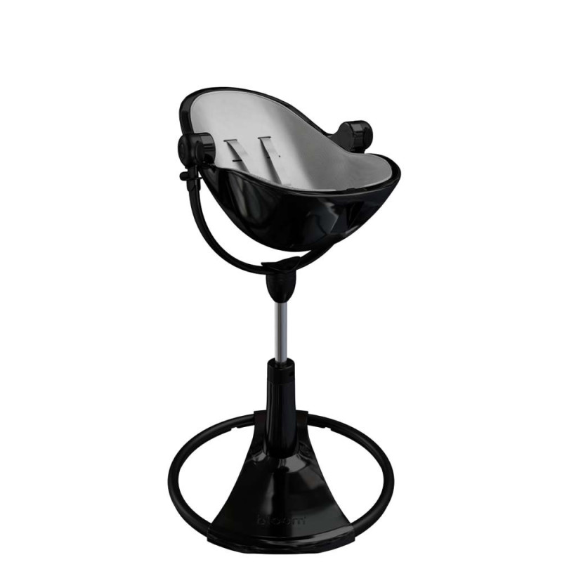 Стілець BLOOM для годування Fresco з вкладишем з екошкіри Noir /Snakeskin Grey