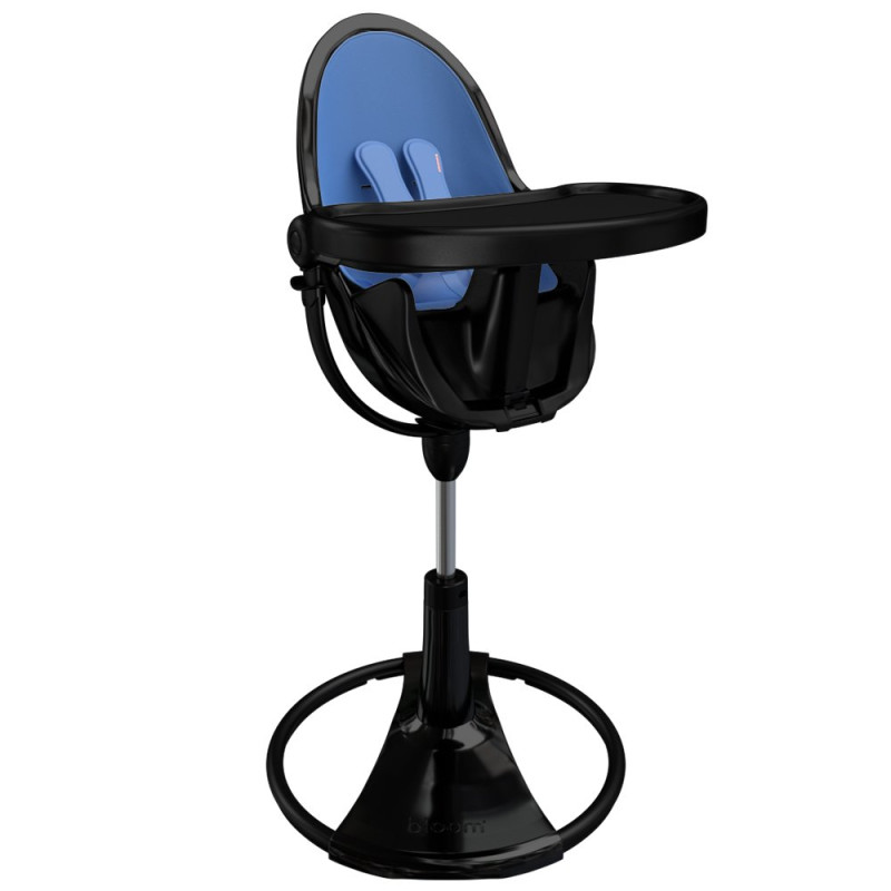 Стілець BLOOM для годування Fresco з вкладишем з екошкіри Noir / Rera Blue