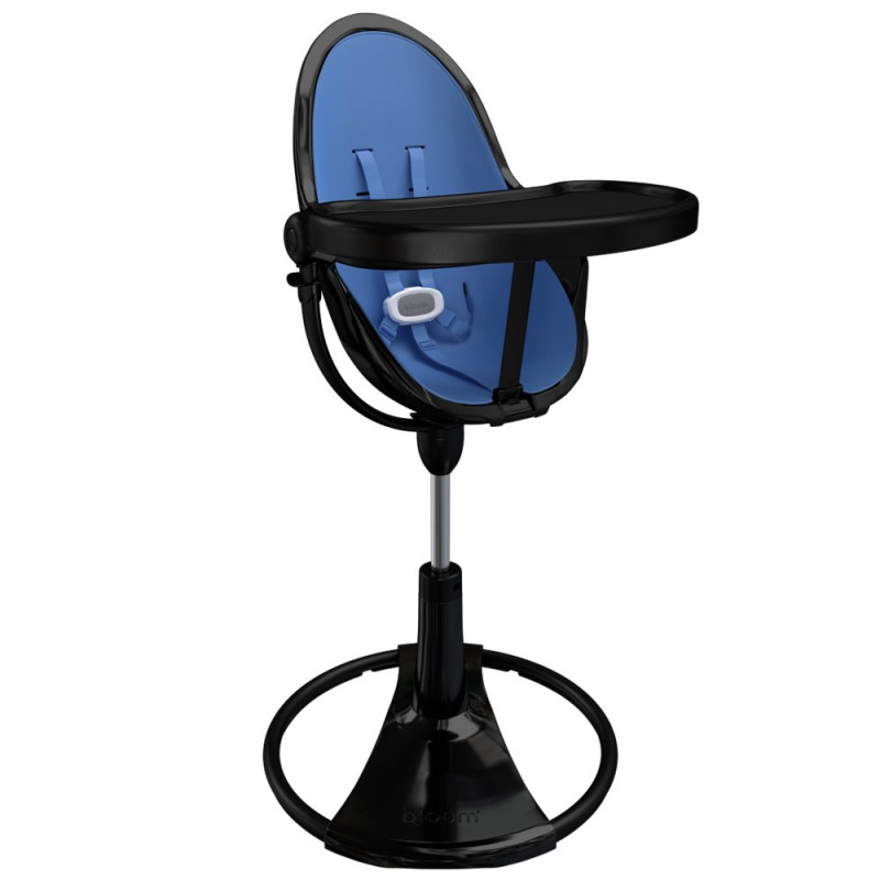 Стілець BLOOM для годування Fresco з вкладишем з екошкіри Noir / Rera Blue