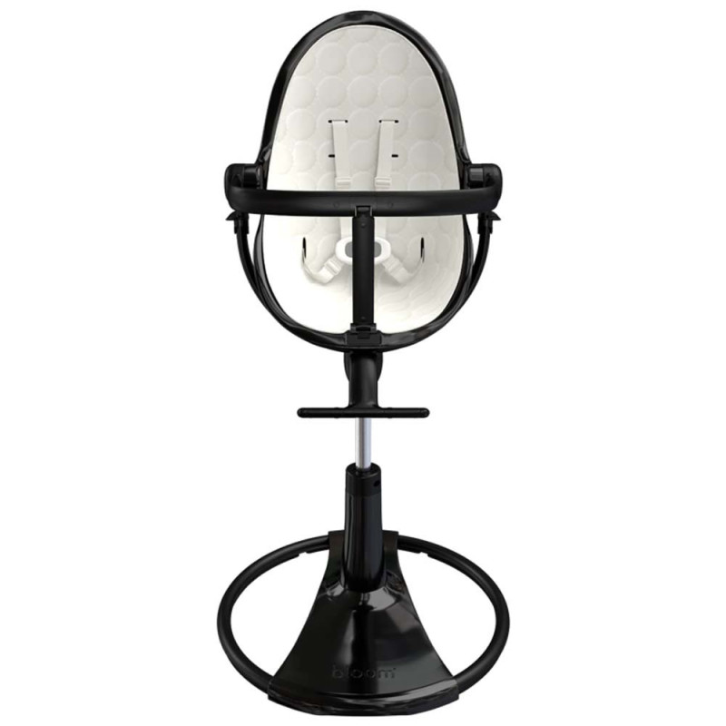 Стілець BLOOM для годування Fresco з бавовняним вкладишем Noir / Coconut White