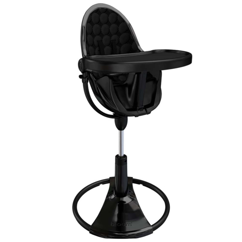 Стілець BLOOM для годування Fresco з бавовняним вкладишем Noir / Midnight Black