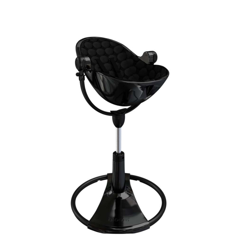 Стілець BLOOM для годування Fresco з бавовняним вкладишем Noir / Midnight Black