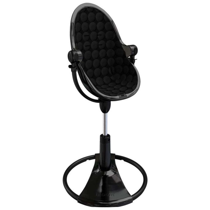 Стілець BLOOM для годування Fresco з бавовняним вкладишем Noir / Midnight Black