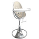 Стілець BLOOM для годування Fresco з вкладишем з екошкіри Silver / Coconut White