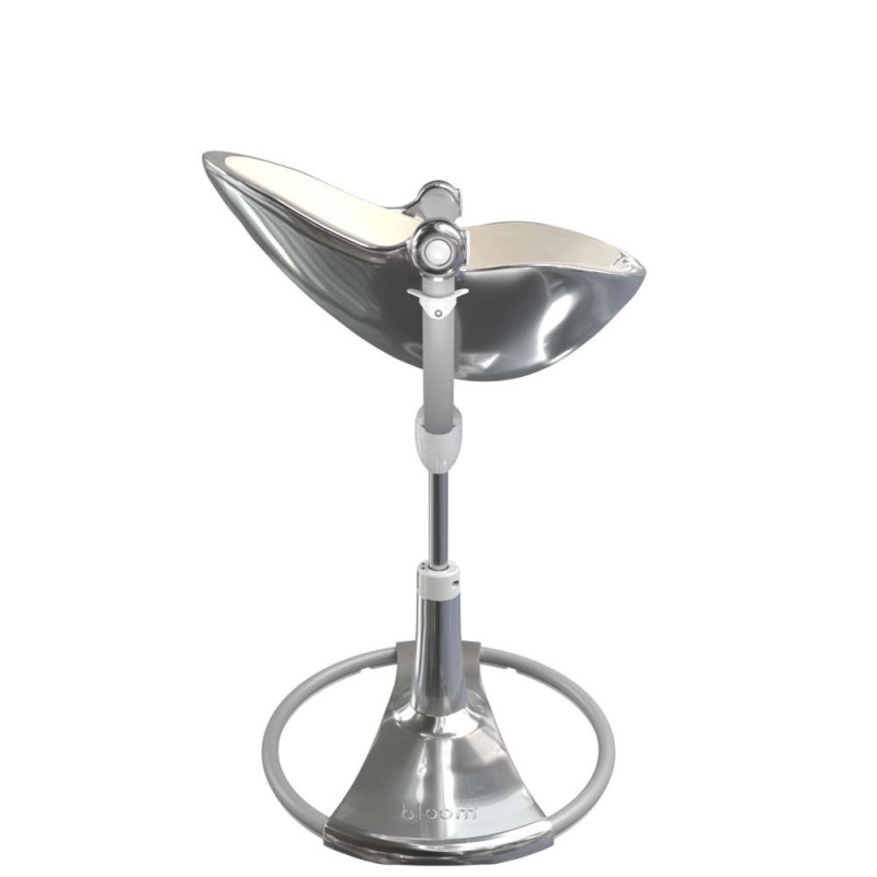 Стілець BLOOM для годування Fresco з вкладишем з екошкіри Silver / Coconut White