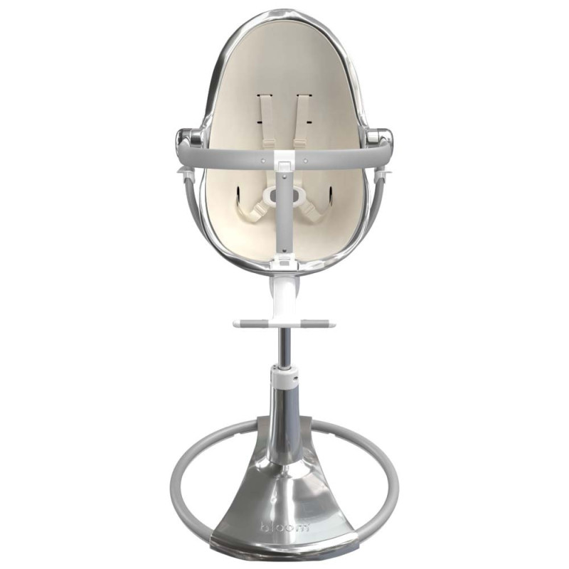 Стілець BLOOM для годування Fresco з вкладишем з екошкіри Silver / Coconut White