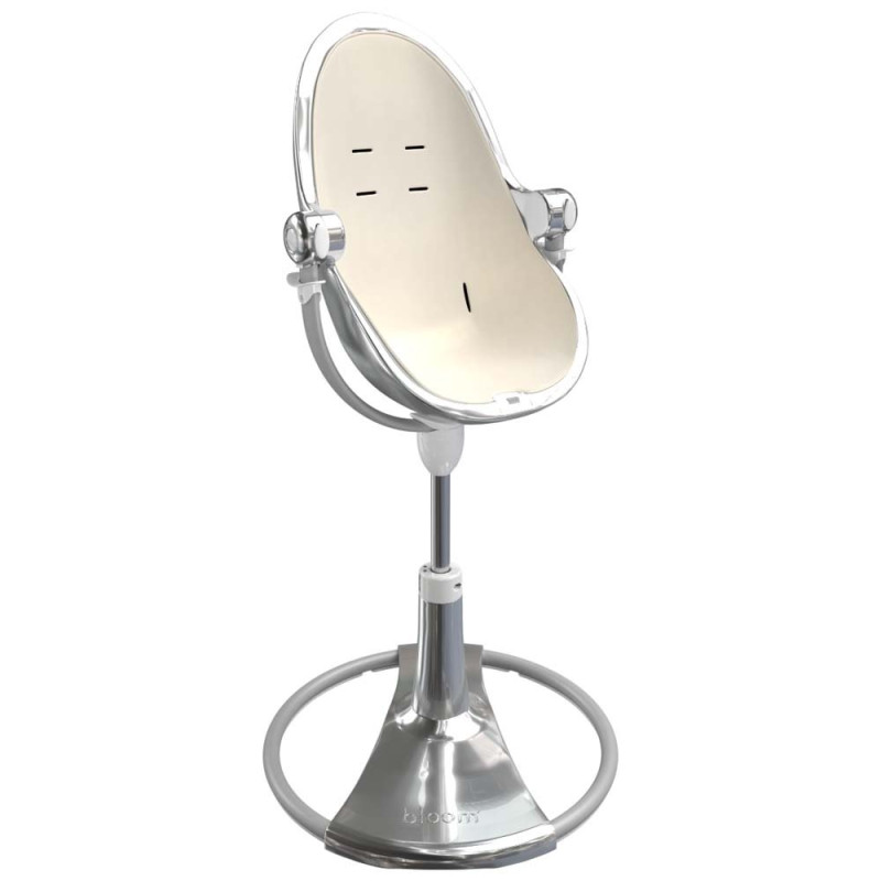 Стілець BLOOM для годування Fresco з вкладишем з екошкіри Silver / Coconut White