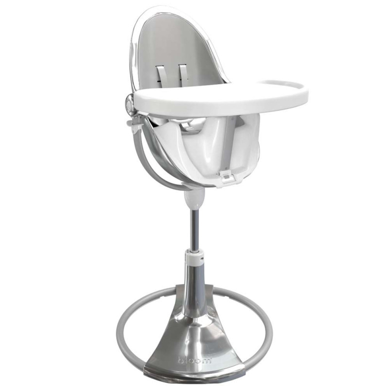 Стілець BLOOM для годування Fresco з вкладишем з екошкіри Silver / Lunar Silver