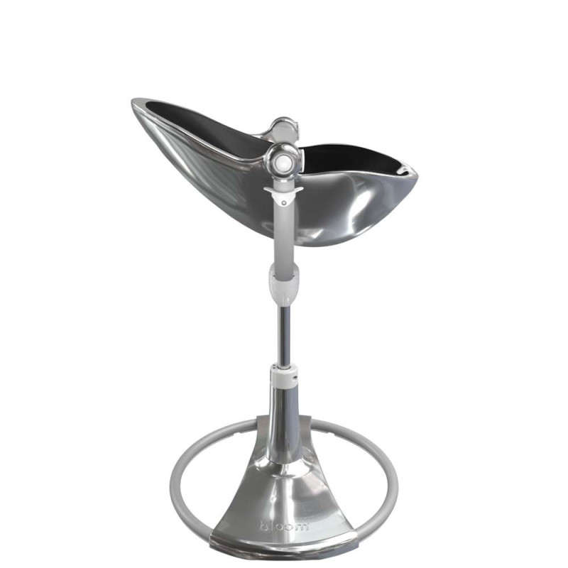 Стілець BLOOM для годування Fresco з вкладишем з екошкіри Silver / Midnight Black
