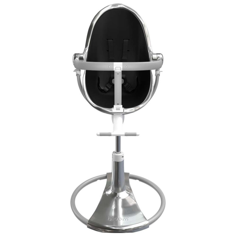 Стілець BLOOM для годування Fresco з вкладишем з екошкіри Silver / Midnight Black