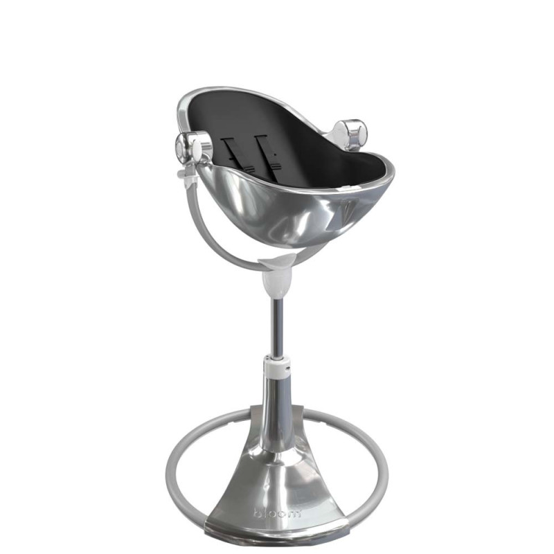 Стілець BLOOM для годування Fresco з вкладишем з екошкіри Silver / Midnight Black