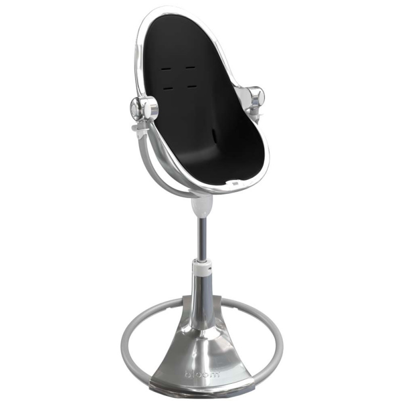 Стілець BLOOM для годування Fresco з вкладишем з екошкіри Silver / Midnight Black
