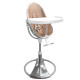 Стілець BLOOM для годування Fresco з вкладишем з екошкіри Silver / Rose Gold