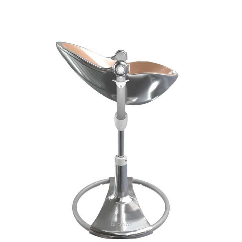 Стілець BLOOM для годування Fresco з вкладишем з екошкіри Silver / Rose Gold