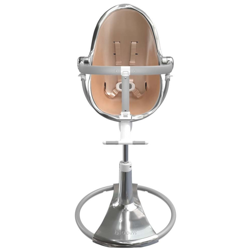 Стілець BLOOM для годування Fresco з вкладишем з екошкіри Silver / Rose Gold