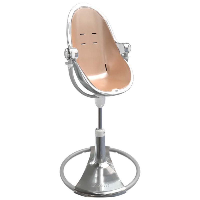 Стілець BLOOM для годування Fresco з вкладишем з екошкіри Silver / Rose Gold