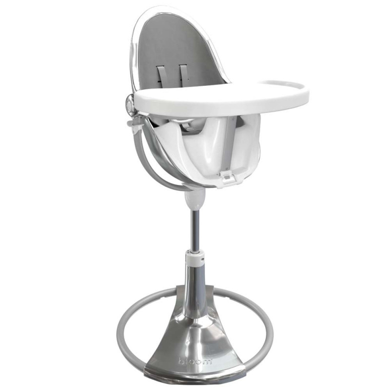 Стілець BLOOM для годування Fresco з вкладишем з екошкіри Silver / Snakeskin Grey