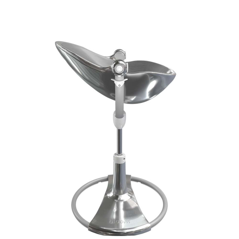 Стілець BLOOM для годування Fresco з вкладишем з екошкіри Silver / Snakeskin Grey