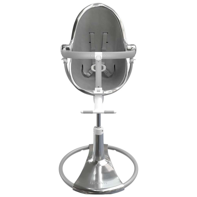 Стілець BLOOM для годування Fresco з вкладишем з екошкіри Silver / Snakeskin Grey