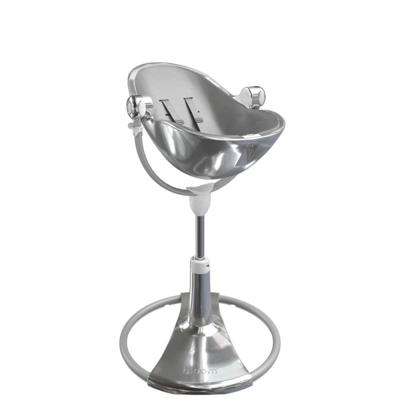 Стілець BLOOM для годування Fresco з вкладишем з екошкіри Silver / Snakeskin Grey