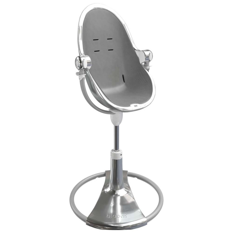 Стілець BLOOM для годування Fresco з вкладишем з екошкіри Silver / Snakeskin Grey