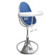 Стілець BLOOM для годування Fresco з вкладишем з екошкіри Silver / Rera Blue