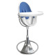 Стілець BLOOM для годування Fresco з вкладишем з екошкіри Silver / Rera Blue