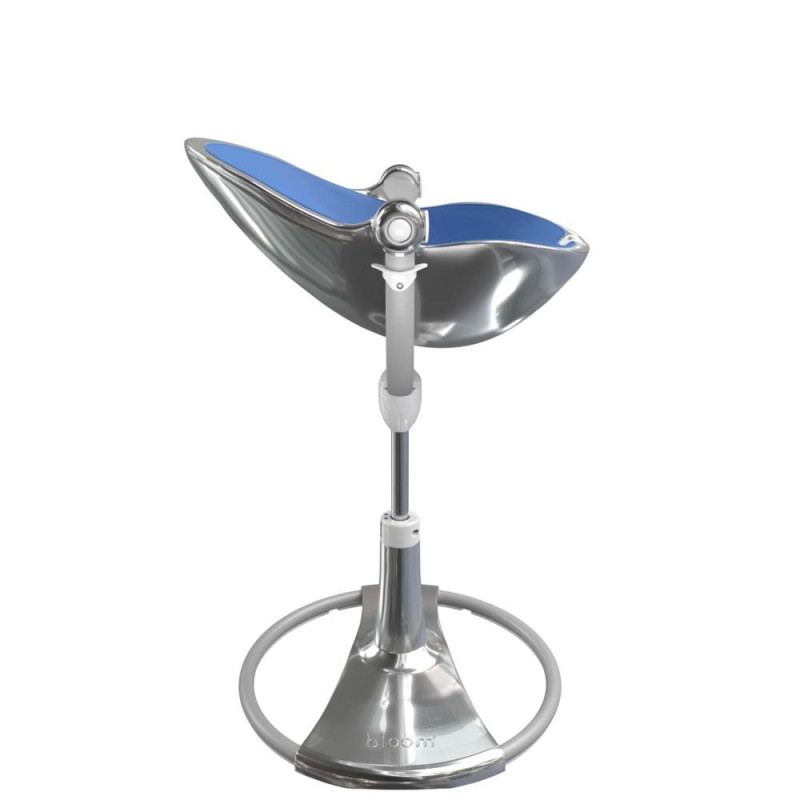 Стілець BLOOM для годування Fresco з вкладишем з екошкіри Silver / Rera Blue