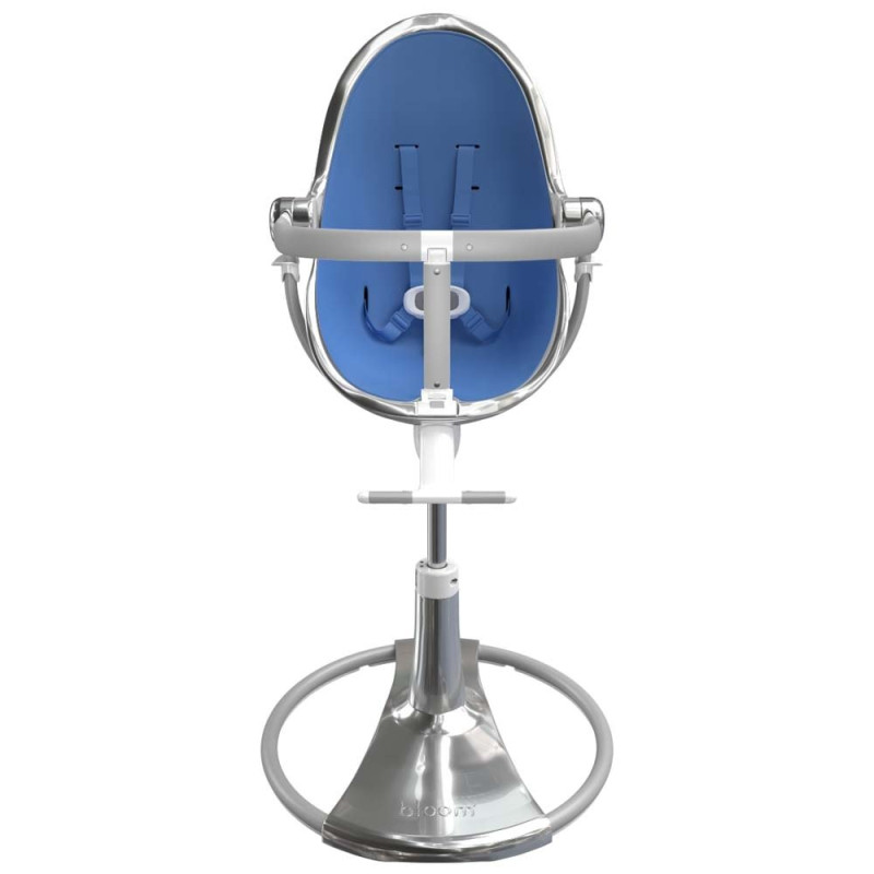 Стілець BLOOM для годування Fresco з вкладишем з екошкіри Silver / Rera Blue