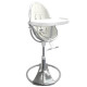 Стілець BLOOM для годування Fresco з бавовняним вкладишем Silver / Coconut White
