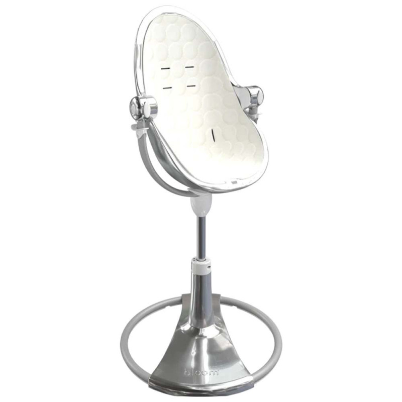 Стілець BLOOM для годування Fresco з бавовняним вкладишем Silver / Coconut White