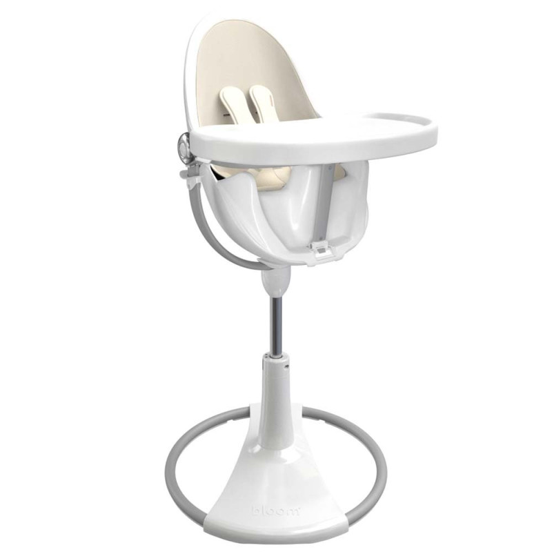 Стілець BLOOM для годування Fresco з вкладишем з екошкіри White / Coconut White