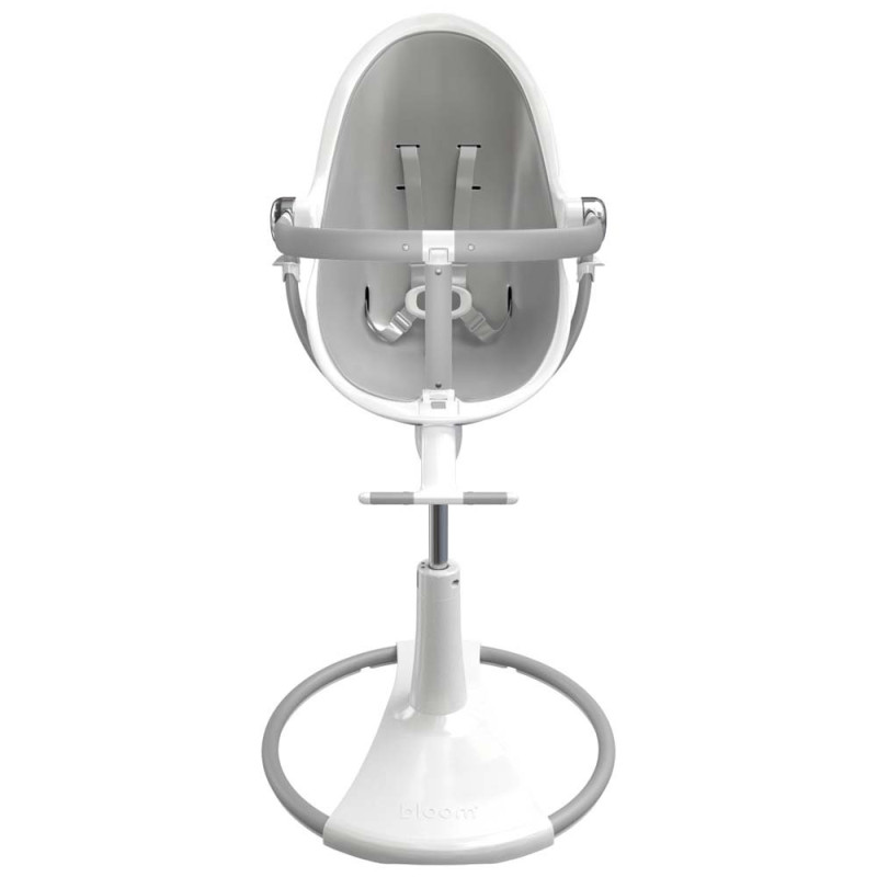 Стілець BLOOM для годування Fresco з вкладишем з екошкіри White / Lunar Silver