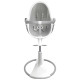 Стілець BLOOM для годування Fresco з вкладишем з екошкіри White / Lunar Silver