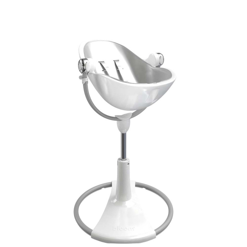 Стілець BLOOM для годування Fresco з вкладишем з екошкіри White / Lunar Silver