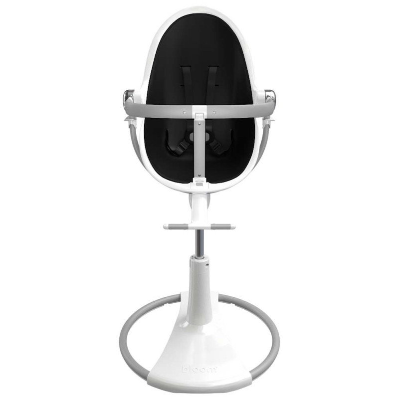 Стілець BLOOM для годування Fresco з вкладишем з екошкіри White / Midnight Black