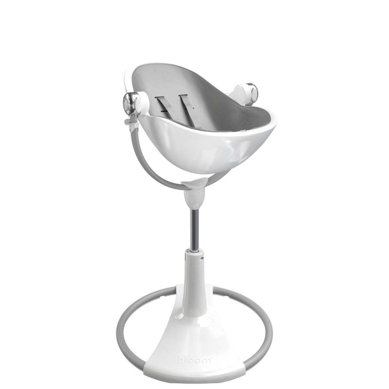 Стілець BLOOM для годування Fresco з вкладишем з екошкіри White / Snakeskin Grey