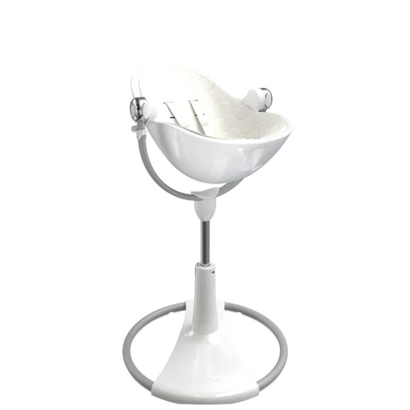 Стілець BLOOM для годування Fresco з бавовняним вкладишем White / Coconut White